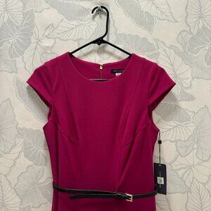 NWT | Tommy Hilfiger Pink Fitted Dress with Black Belt